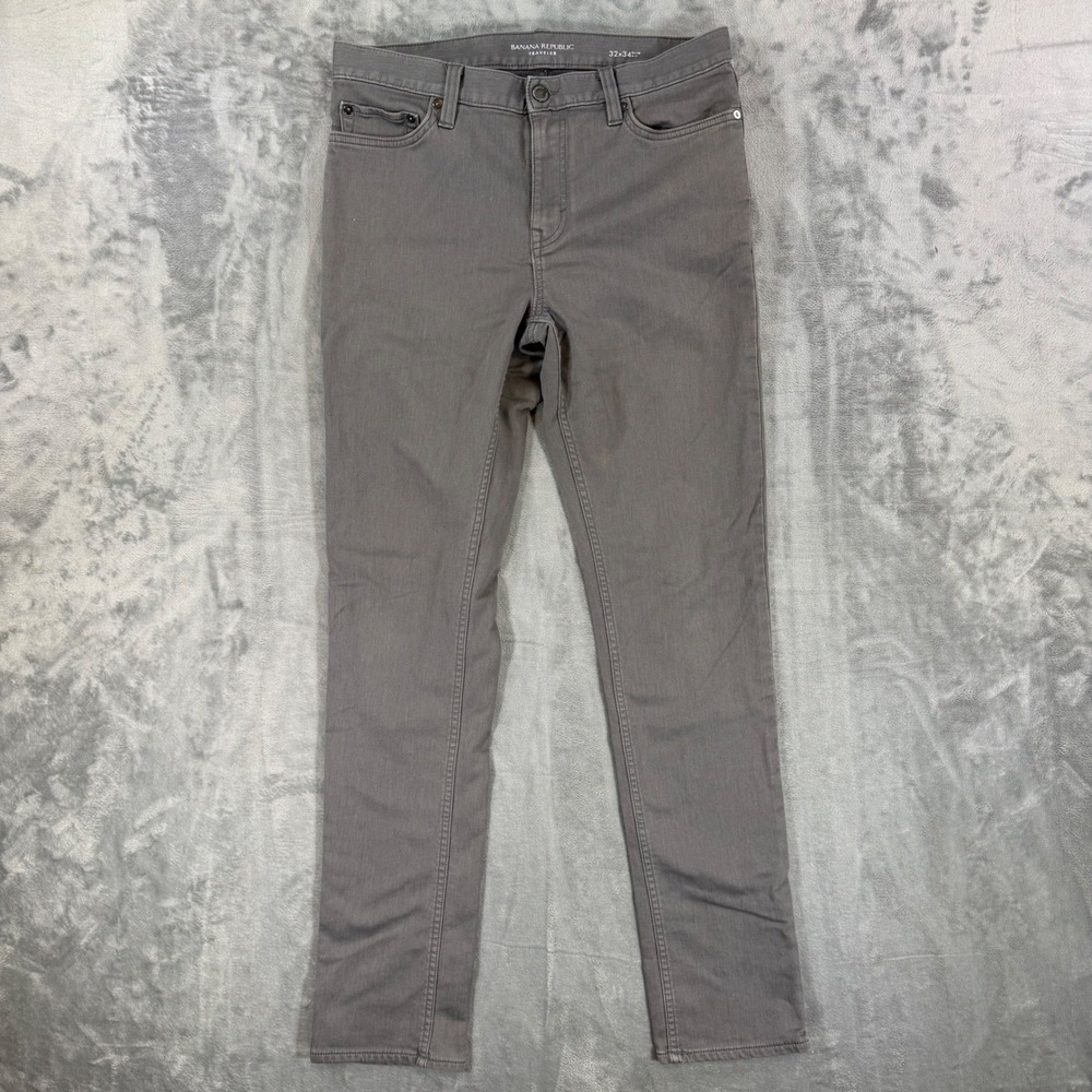 Banana Republic Traveler Slim Fit Jeans Men's Size 32x34 Gray Denim Pants
